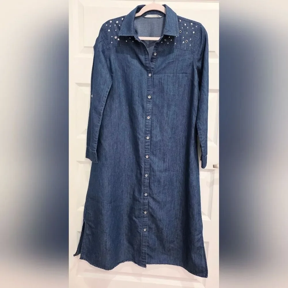 Womens Long Sleeve Denim Dress